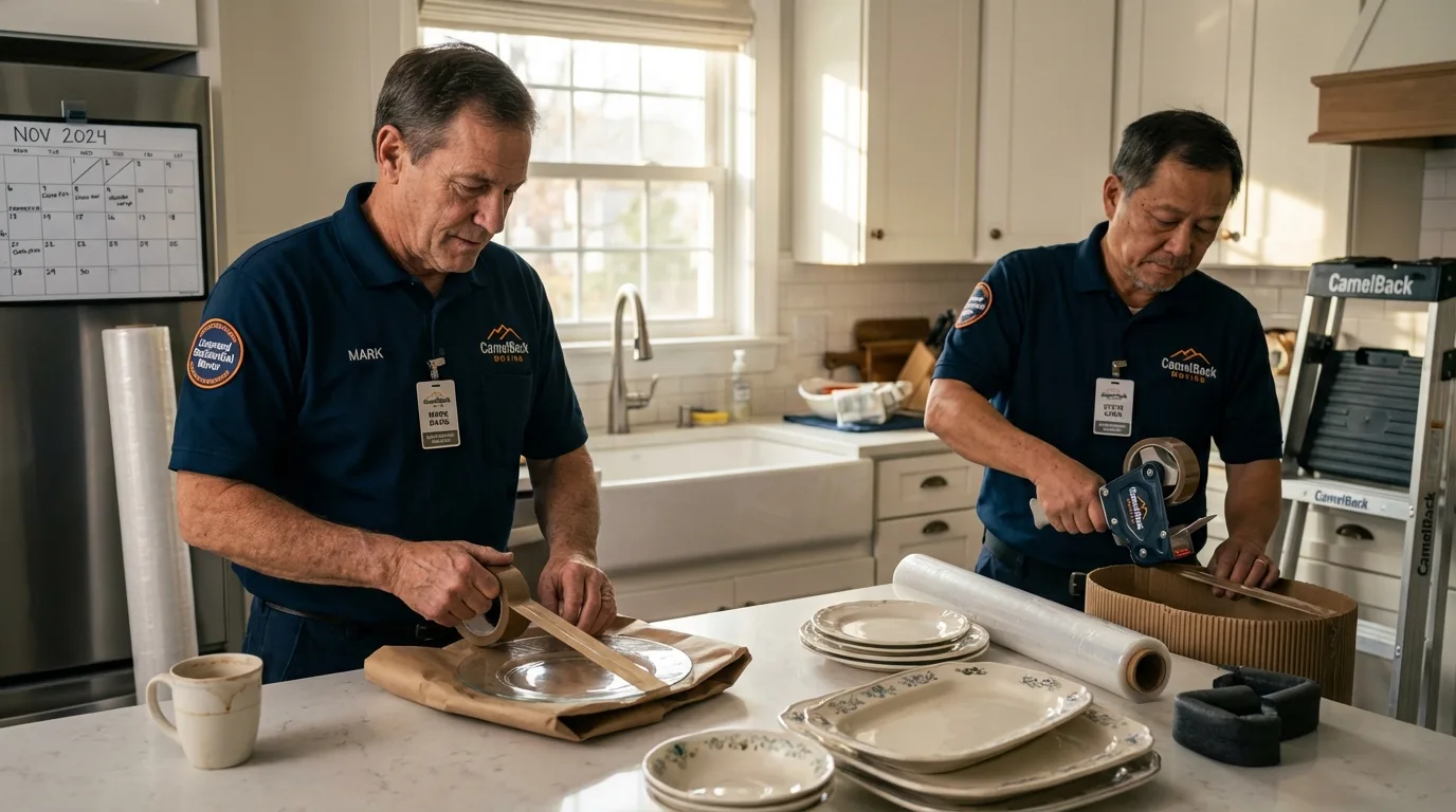 Professional crew packing kitchen dishware in Winchester, VA
